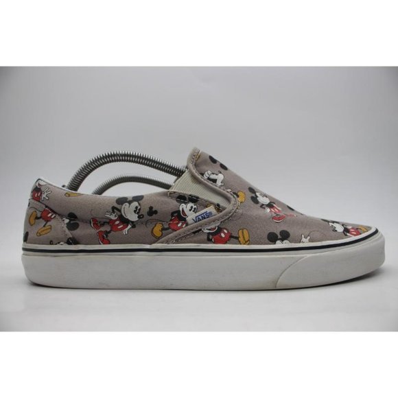 Vans Disney Mickey Classic Slip On Mens 11.5 11 1/2 Skate Shoes Gray Sneakers‎ Vans Disney Classic Slip-On Mickey Mouse Shoe Frost Gray  main image 3